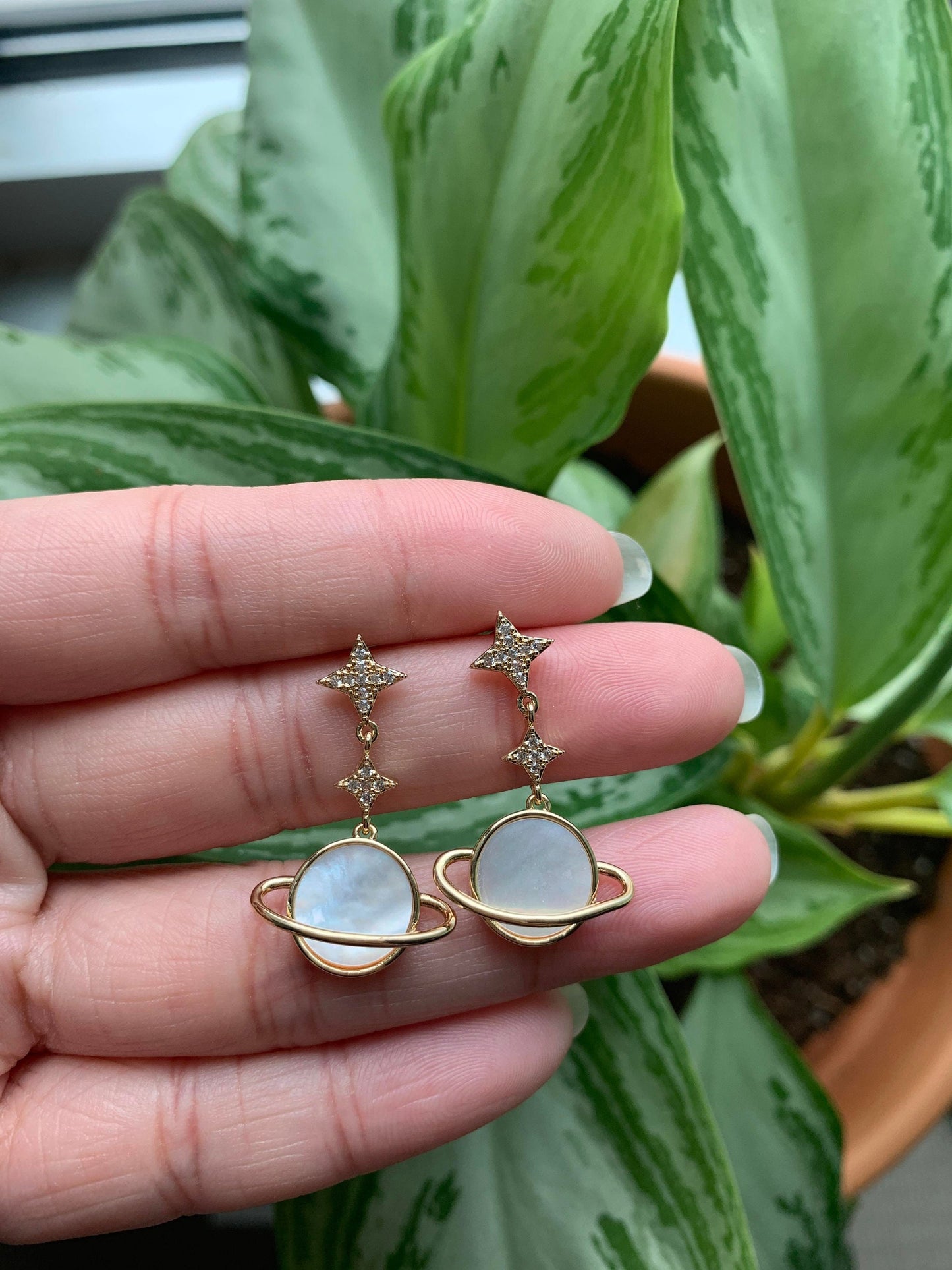 Dainty The Saturn Earrings