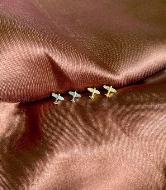 Mini Airplane Stud Earrings