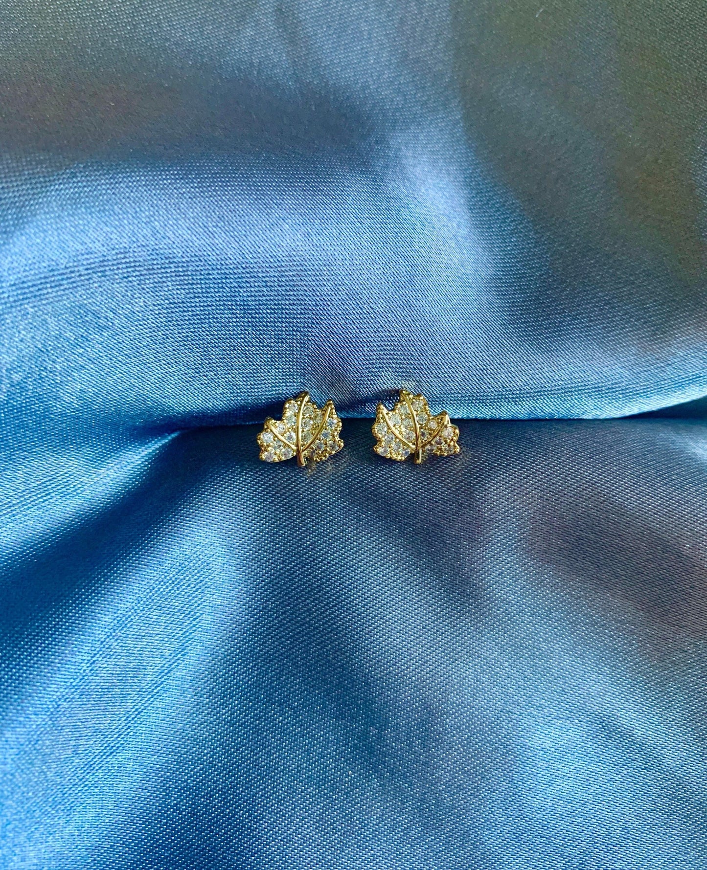 Dainty Maple Leaf Stud Earrings