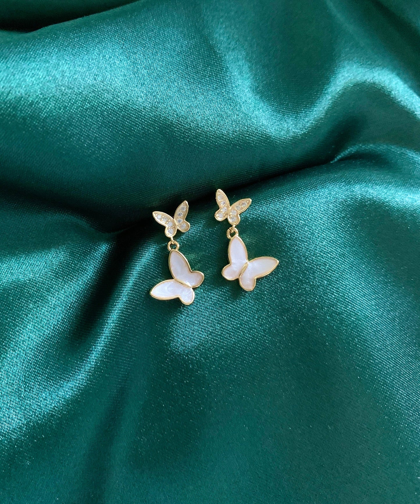 Dainty Butterfly Drop Earrings