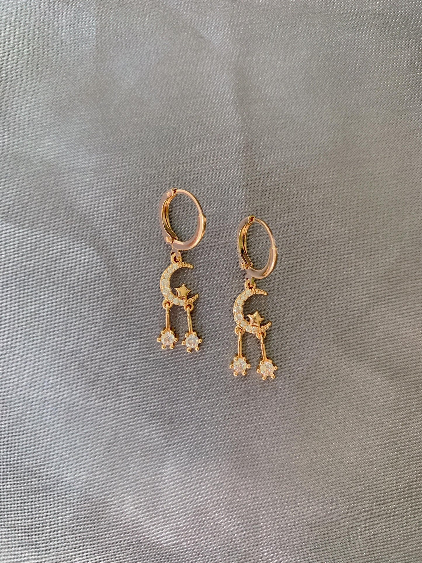 Dainty Moon Dangle Earrings