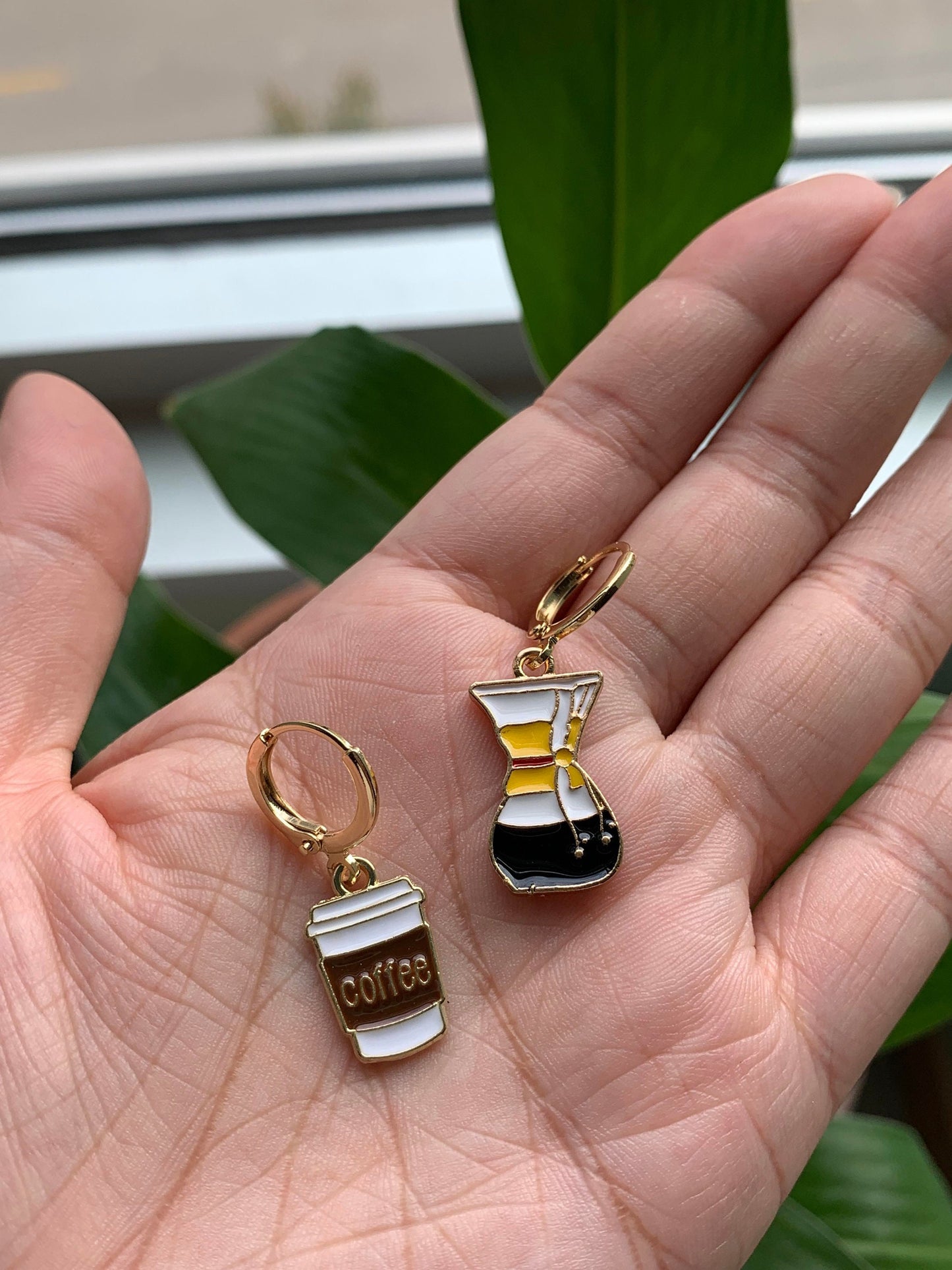 Unique Mismatch Pourover Coffee Earrings