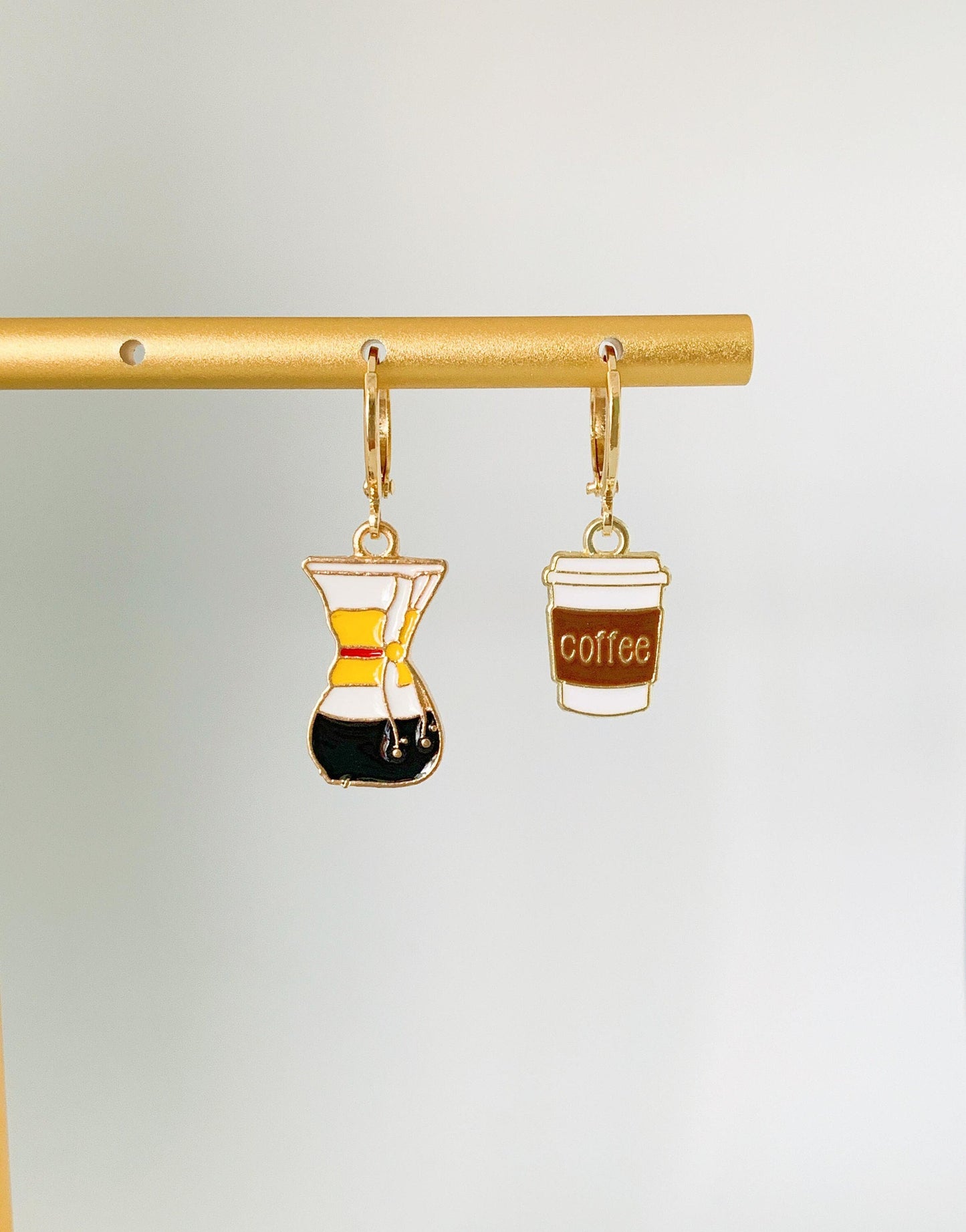 Unique Mismatch Pourover Coffee Earrings