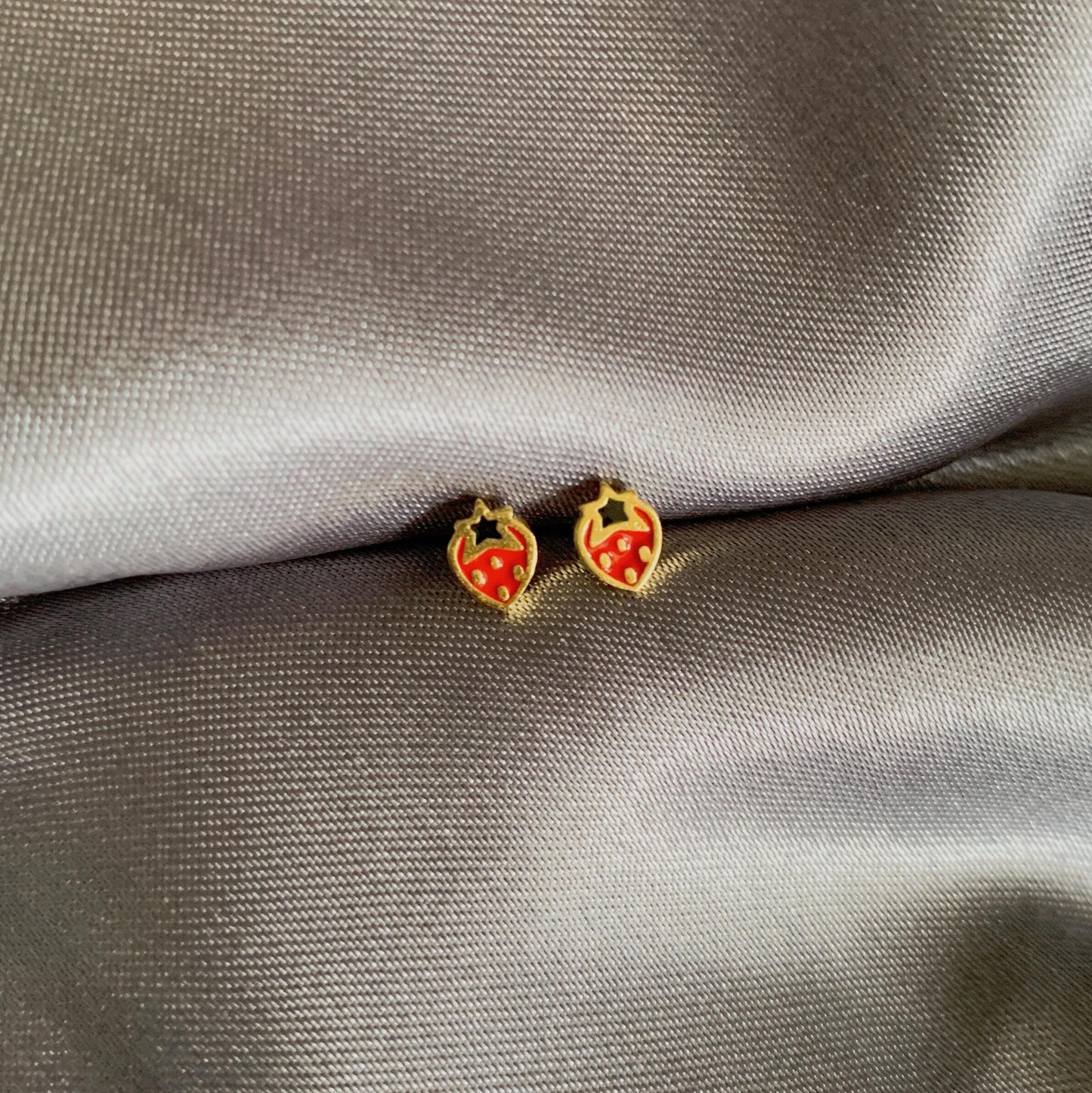 Dainty Mini Strawberry Stud Earrings