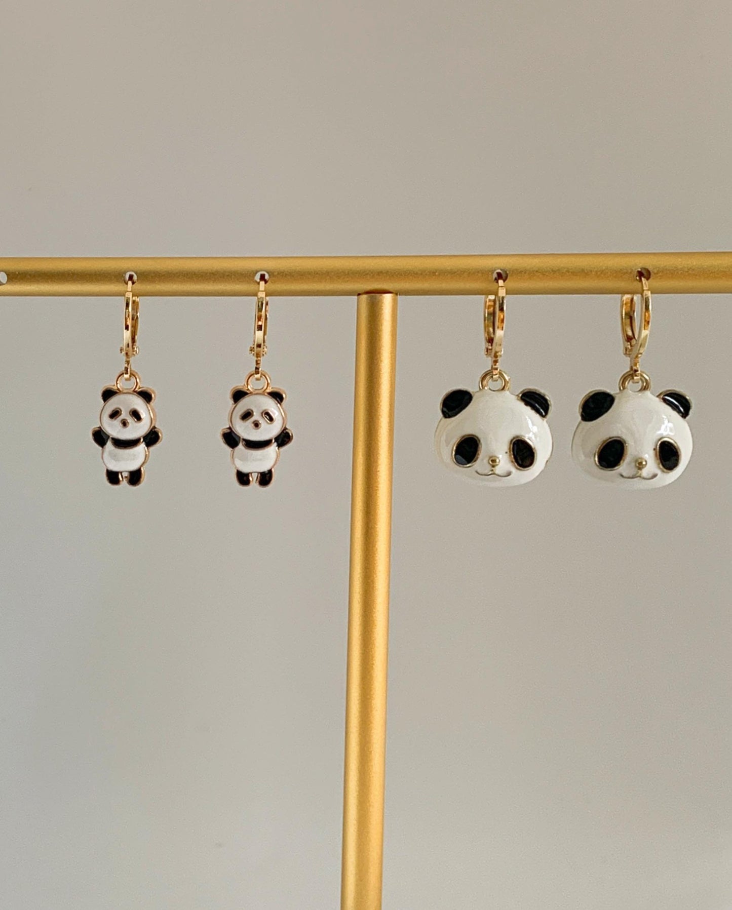 Unique Panda Hoop Earrings