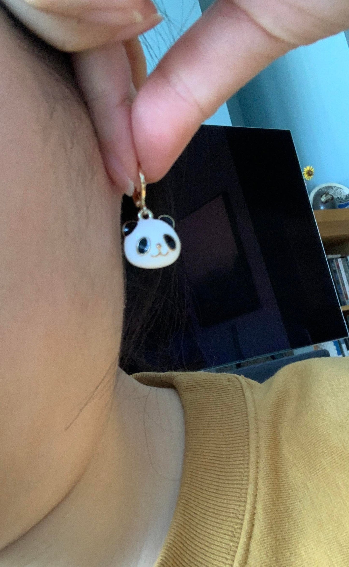 Unique Panda Hoop Earrings