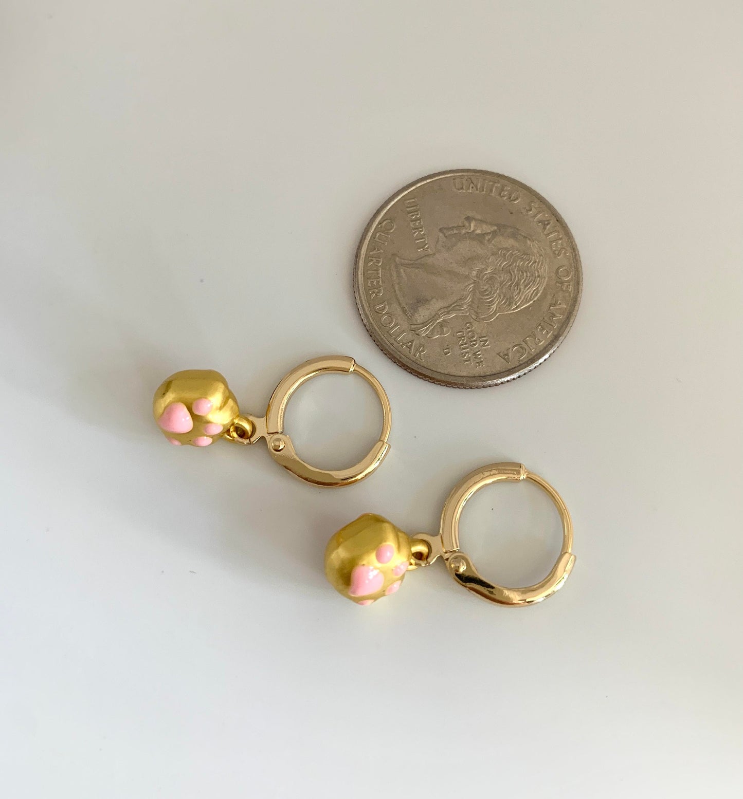 Unique Lucky Cat Paw Huggie Earrings