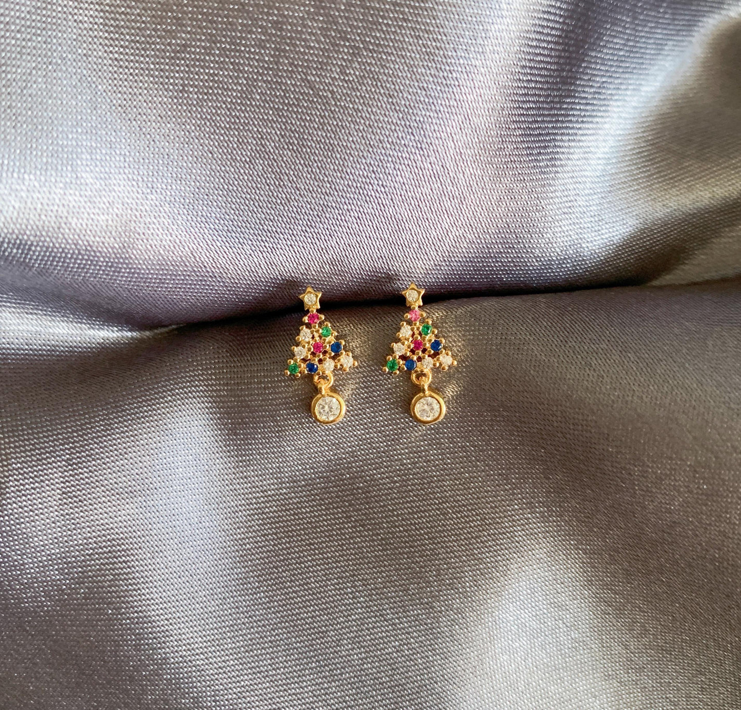 Dainty Mini Christmas Tree Stud Earrings