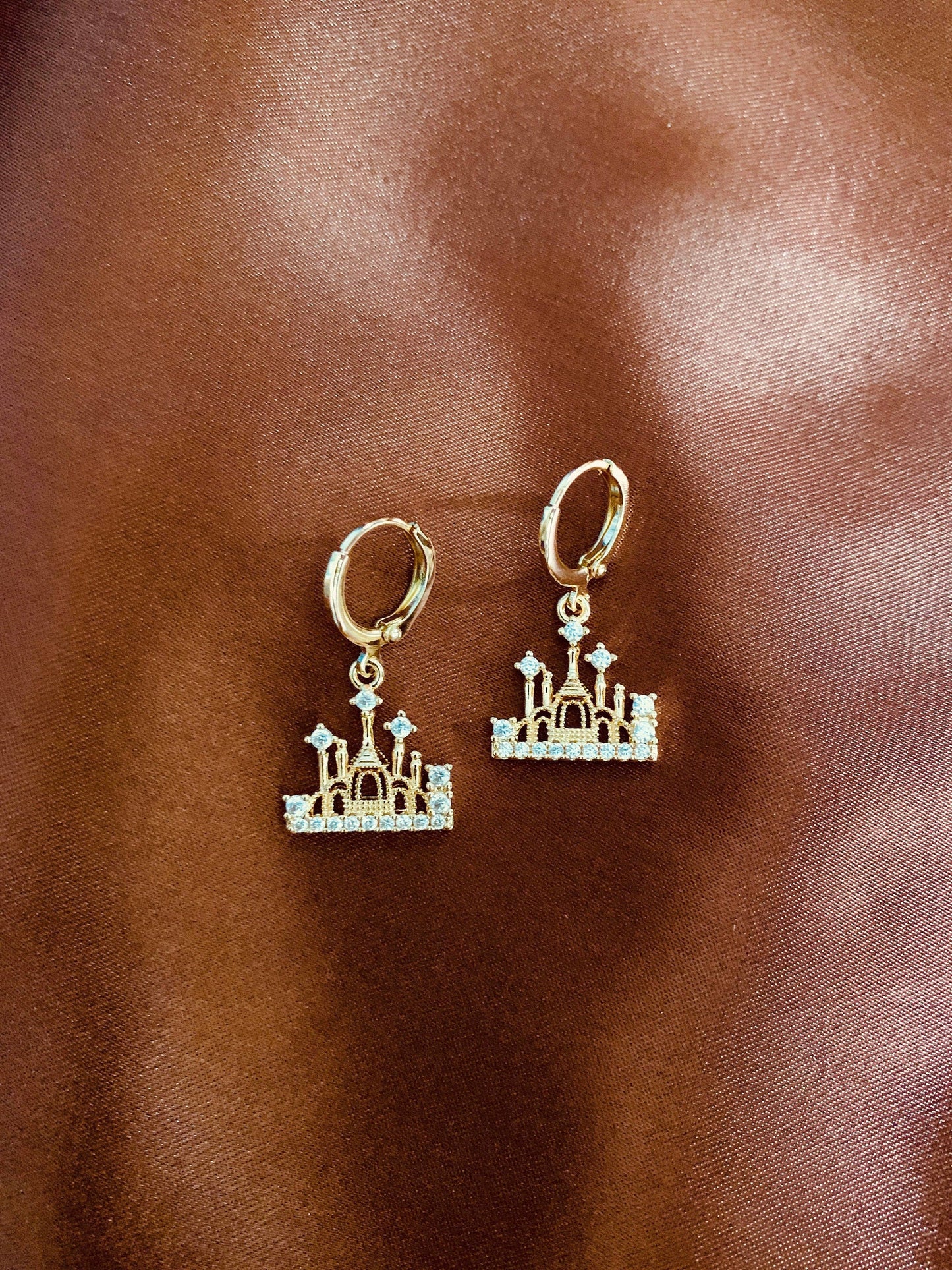 Unique Dainty Castle Earrings