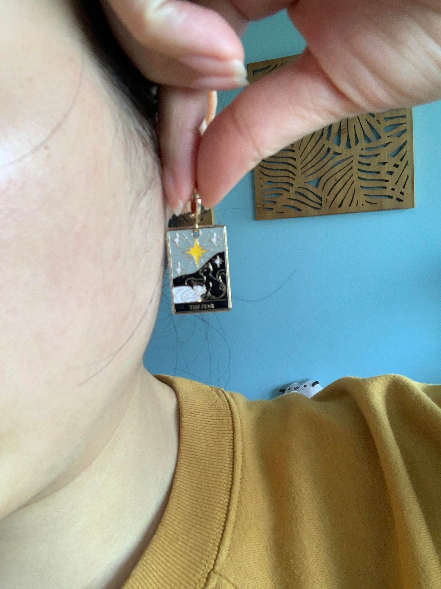 Unique Taro Card Huggie Earrings