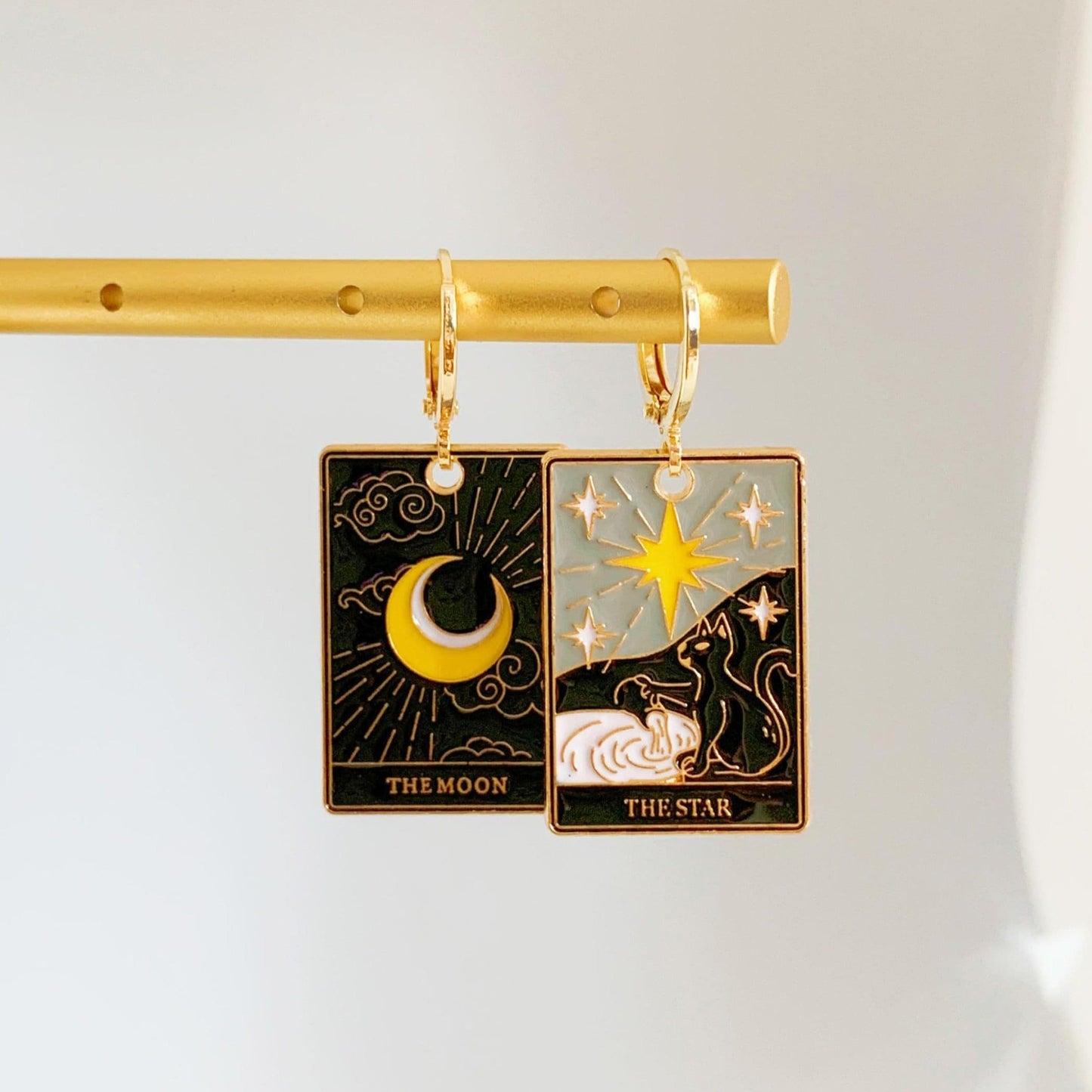 Unique Taro Card Huggie Earrings